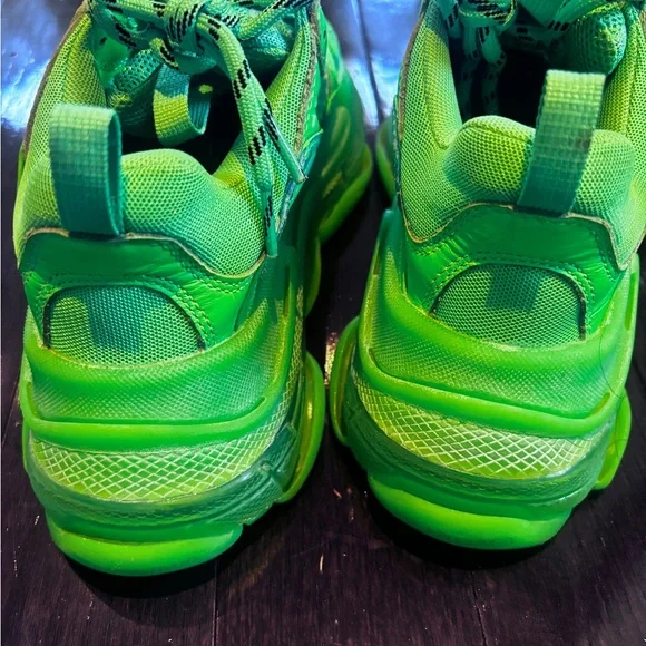 Balenciaga Triple S EU 37 Green Chunky Sneakers - Picture 7 of 9